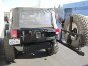 PJ2003: JEEP JK STUBBY REAR & SQUARE FRAME TIRE CARRIER (SMOOTH)